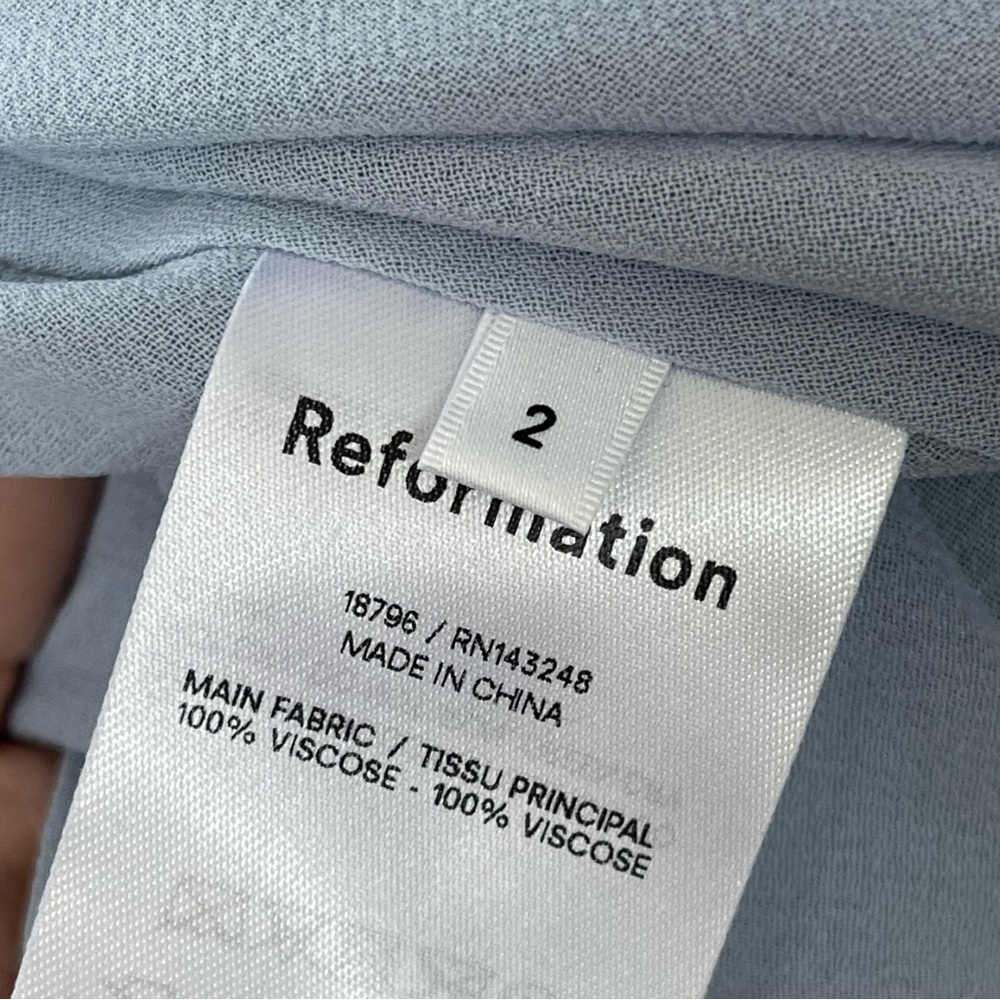 Reformation Shelby Midi Dress Giulia Print Blue Pink Floral Size 2 - Picture 5 of 6